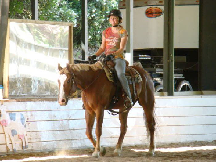 And went on to mounted exercises  she seems to be having fun