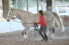 Romy got her exercise encouraging Zoe to trot.