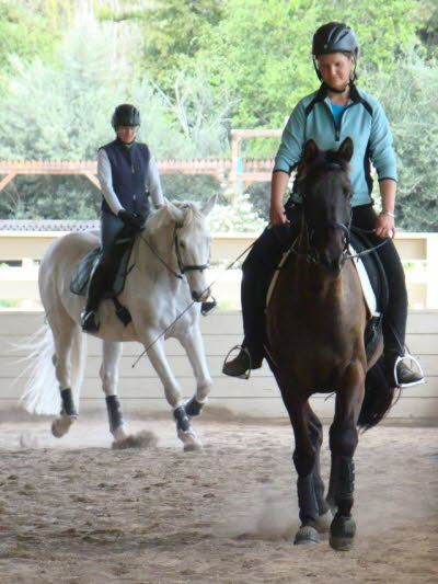 Iga and Liz rode together on Foxy and Claire