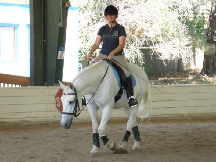 Janas first time on Ally - and a huge grin!