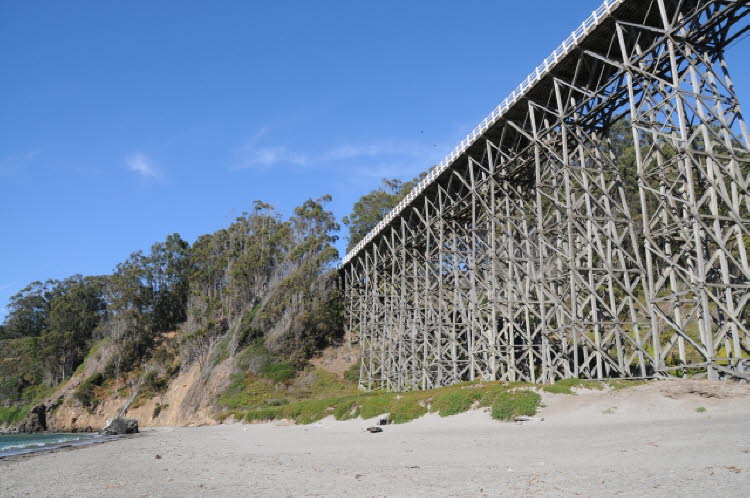 First stop at the Albion River - camping under the trestle bridge